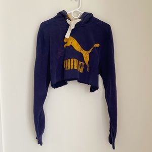 Vintage Cropped Puma Hoodie